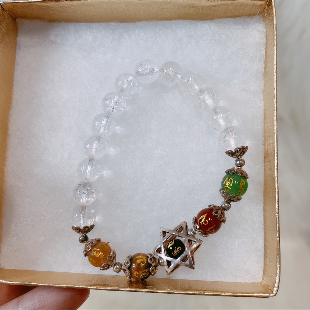 Real White Rutilated Quartz with lucky charm